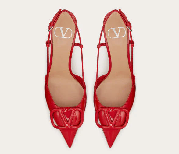 Valentino Red Lace Up Heels