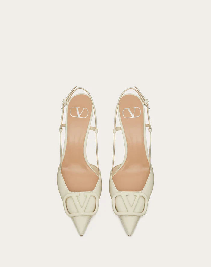 Valentino White Lace Up Heels