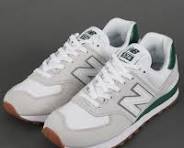 New Balance 574 White Green Gum