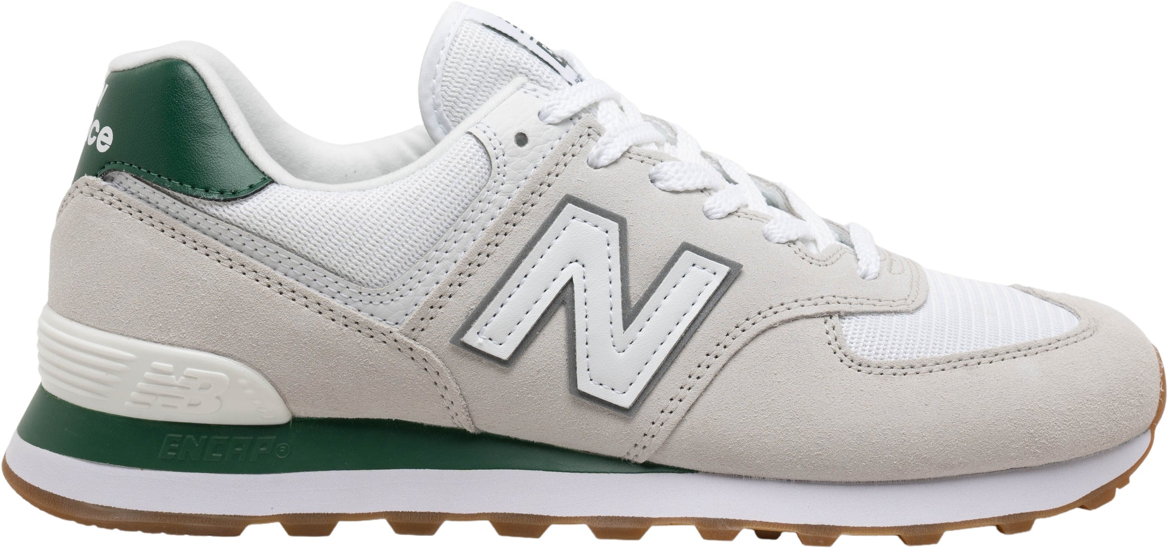 New Balance 574 White Green Gum